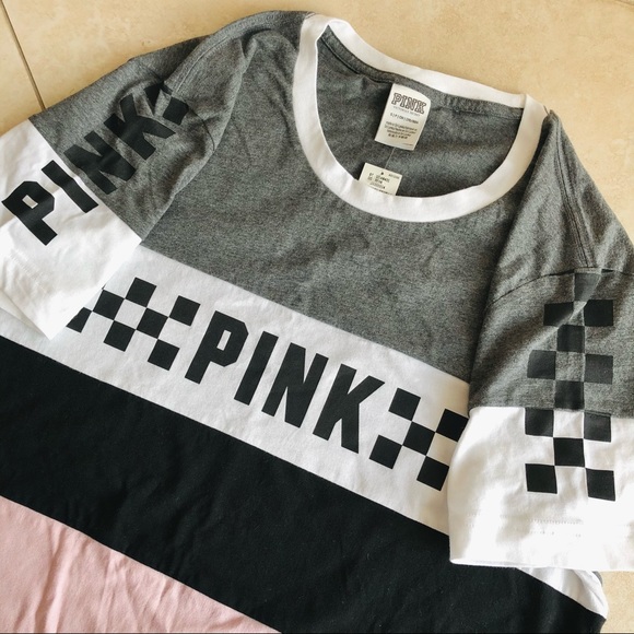 VS PINK Gray/Pink Colorblock Perfect Tee Size S - Picture 6 of 8